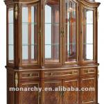 D3002-51-4 high quality solid wood hand carving display cabinet