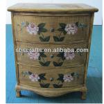 Durable flower pattern wood furniture cupboard with drawer