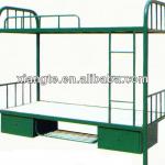Factory direct sale!Metal bunk bed for school/metal frames twin over twin beds with lockers/double bed for students XT-HP08