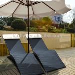 fashion black rattan pool lounger with waterproof pillow,hotel outdoor pool furniture TF-9406