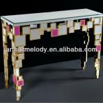 Folding console furniture with mirror and golden frame