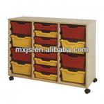 Free-Standing Wooden Storage Cabinet with 16 trays MXCWG-015