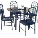 glass top ,metal chair,high quality furniture