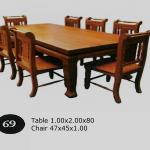 Good Teak solid wooden dining set table and chair from Thailand