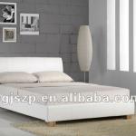 HOT BEDROOM FURNITURE WHITE LEATHER BED FRAME 010