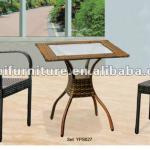 hotel bedroom square aluminum rattan coffee table set YPS027 YPS027