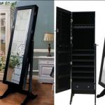 Hotel requisite Accessories cabinet with floor mirror stand