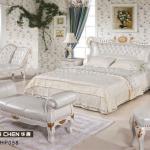 HP058 white leather bedroom furniture