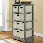 Living Room willow cabinet+4pcs of rush basket