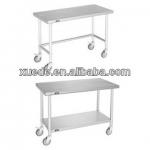 mobile stainless steel work table with wheels XDTS-2448-G