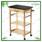 Modern craftsmen wood kitchen cart with Wheels EHC130723B