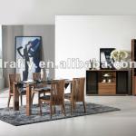 Modern glossy walnut dining room furniture set LD201