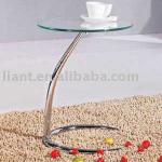 Modern small glass round coffee table LAT C002