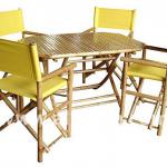 Oval bamboo table with 4 folding chairs (sofa, bed, dining sets, furniture, bar, gazebo, stools, arm &amp; lounge chair, two seat) GB-12011