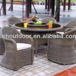 PE rattan restaurant furniture table and chair