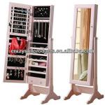 Perfect wooden mirrored jewelry cabinet/Jewelry armorie white SM608035