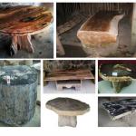 Petrified or fossil wood table