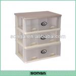 plastic utility cabinet with wood cover wide drawer 3-5 layer