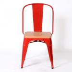 powder coated metal tolix industry chair with wood pad XD-445 XD-445W