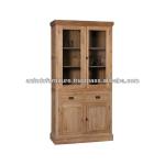 PS Series Corner Cabinet with Glass Doors and Drawers