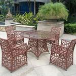 Rattan dining table chair furniture New design outdoor polyester fabric