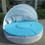 rattan wicker outdoor round bed furniture