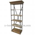 Reclaimed Wood and Iron Cabinet (Narrow Bookshelf H8040)