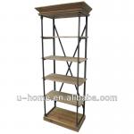 Reclaimed Wood and Iron Cabinet (Narrow Bookshelf H8040) H8040