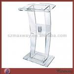 Retail Clear Custom Cheap Elegant Plastic Organic Glass Detachable Church Podiums MW-FNE-087