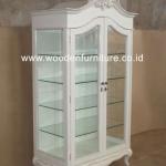 Rococo Show Case Classic Wooden Vitrina French Provincial Antique Reproduction Display Cabinet European Style Home Furniture SCV 7