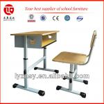 Single Adjustable Elementary School Classroom Iron Desk and Chair ZA-KZY-07