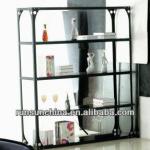 Single black wooden bookcases