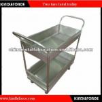 Stainless Steel Two Tiers Dinner Cart with Wheel KF-HF-8