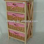 Storage Cabinet With Four Willow Drawer Baskets