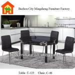 T-123-1 latest modern high quality round cheap glass extendable dining table T-123-1