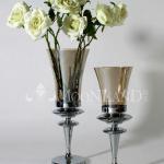 Tall glass candle holder cheap / married decoration MGA-CLD8093S-GY , MGA-CLD8093L-GY