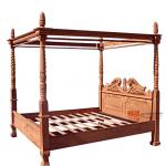 Teak Chippendale beds four 4 poster hand carving - Jepara Indonesia handmade Furniture supplier JFB-020