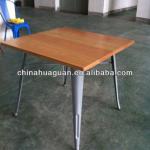 Tolix restaurant table with timber tabletop