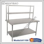Two-tier stainless steel work bench with extra shelf A1106 A1106