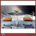 Unique Elegant European Style Acrylic Furniture Lucite Dining Room Table & Chairs