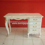 White Baroque Furniture Nail Table 4 Drawers DW-NL002
