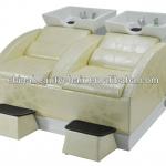 white elegant double seats shampoo bowl chairs HGT-C986-2 HGT-C986-2