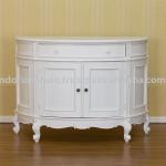White Painted Furniture - French Half Round Cabinet