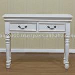 White Painted Furniture - Small Desk 2 Drawers