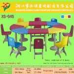 Wholesale Rectangle school table and chairs set XS-040