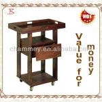 wood beauty tool cart with favourable price B-65(brown-red)