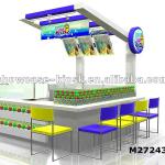 wooden fresh juice bar counter design mall M272430