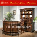 Wooden home furniture drinking bar table wine cabinet with bar stool 027936 Bar set 027936