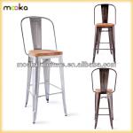 Wooden Seat Tolix Barstool/ High Back Tolix Stool/Replica Tolix Barstool MKM 02-H75-SW