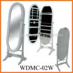 Wooden jewelry cabinet mirror, jewelry armoire mirror-WDMC-02W